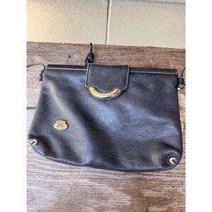 Vintage Etienne Aigner Navy Blue Genuine Leather Purse Handbag Tote